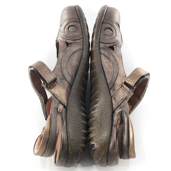 NAOT Rongo Metallic Leather Slingback Mary Jane Sandals Flats Bronze - Picture 8 of 10